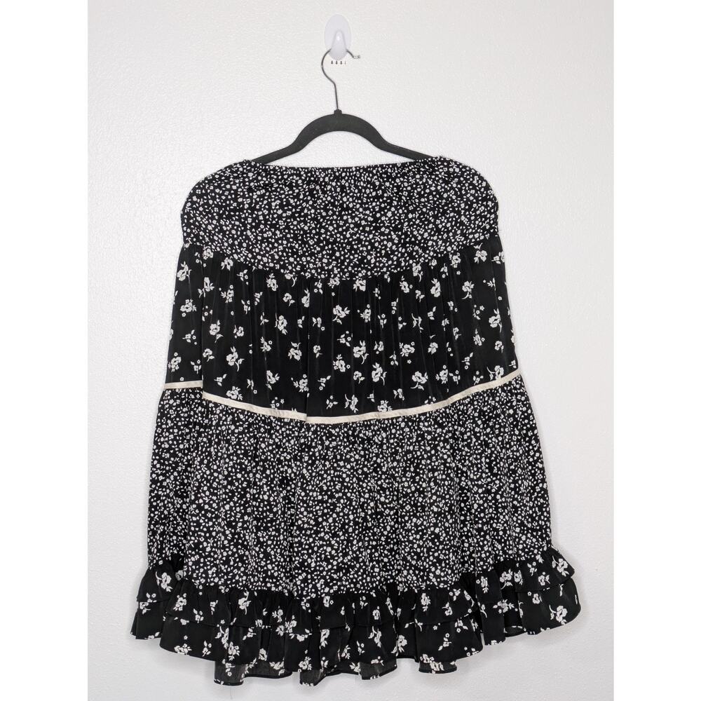 Sweet Baby Jamie Tiered Black Floral Midi Skirt Size XS - Picture 5 of 8